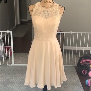 A-Line Knee-Length Chiffon Lace Dress, size 6